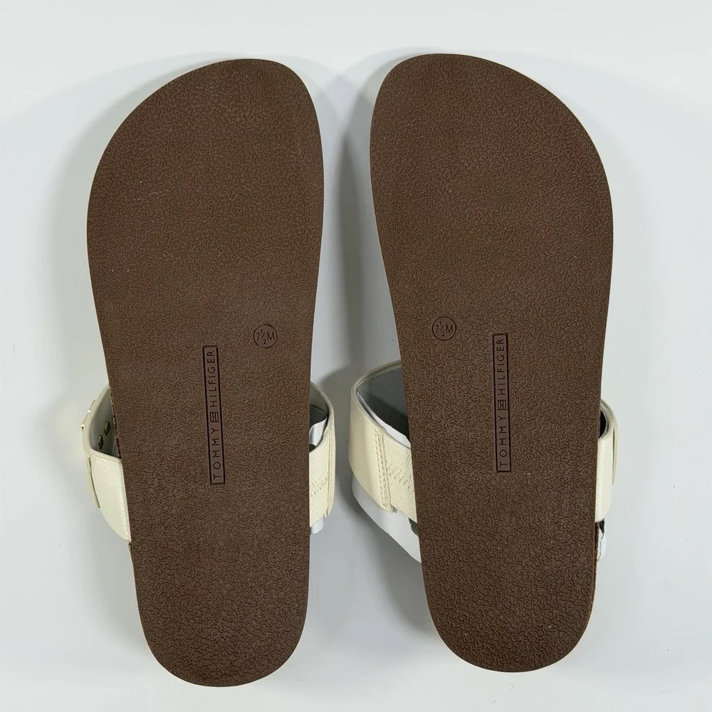 Tommy Hilfiger Size-7.5M Womens White Tobeach Thong Sandals